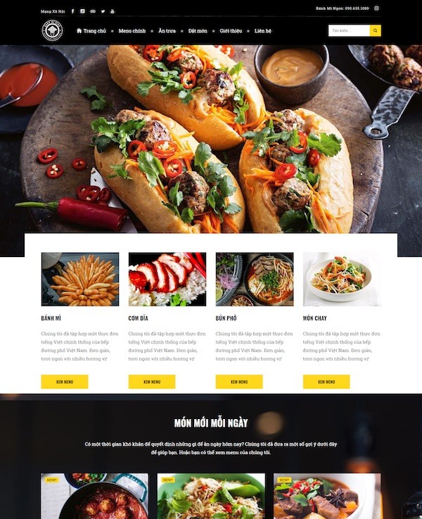 Thiết kế web nhà hàng
